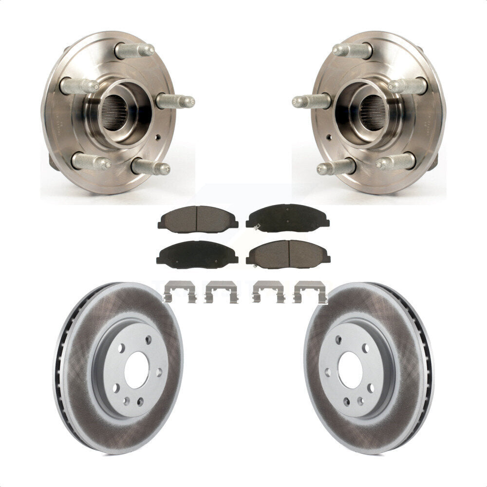 Hub Bearing Assembly Coated Disc Brake Rotor And Pads Front Kit For Cadillac CTS