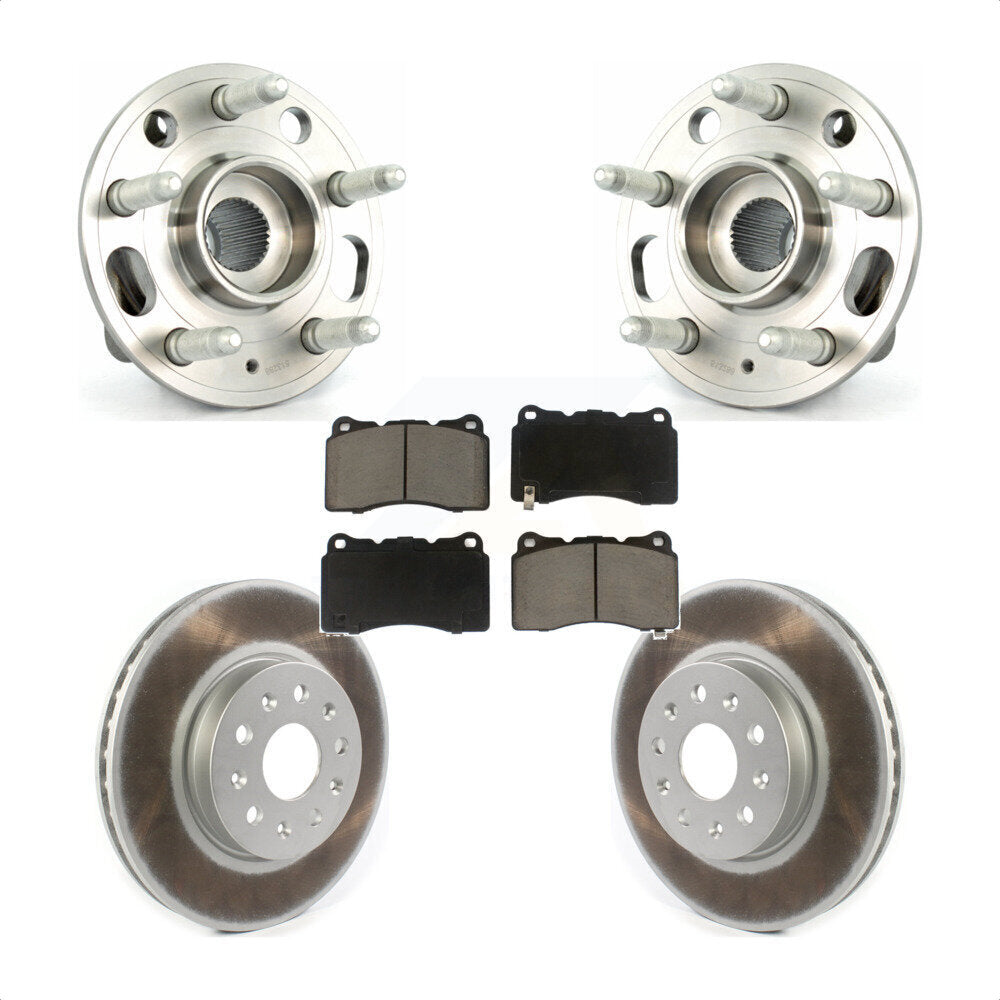 Hub Bearing Assembly Coated Disc Brake Rotor And Pads Front Kit For Cadillac CTS