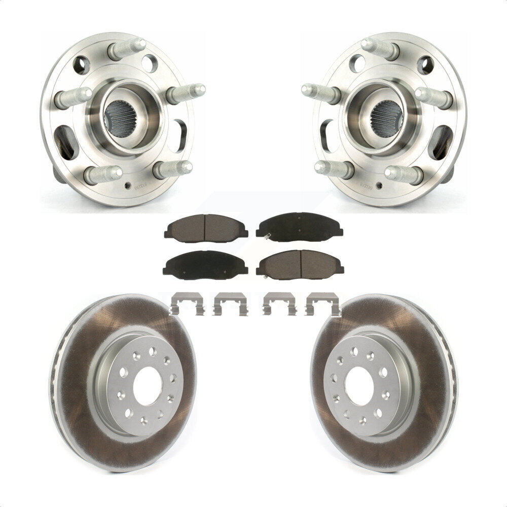 Hub Bearing Assembly Coated Disc Brake Rotor And Pads Front Kit For Cadillac CTS