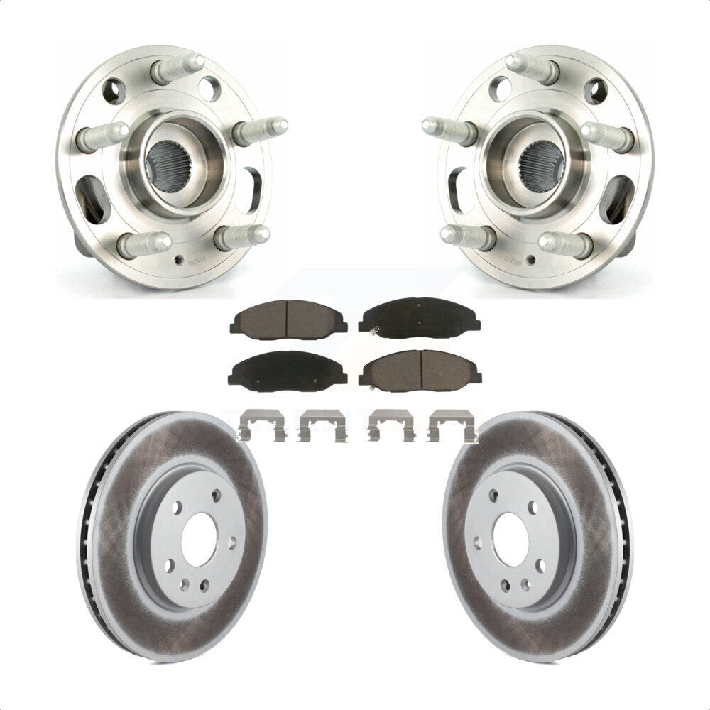 Hub Bearing Assembly Coated Disc Brake Rotor And Pads Front Kit For Cadillac CTS