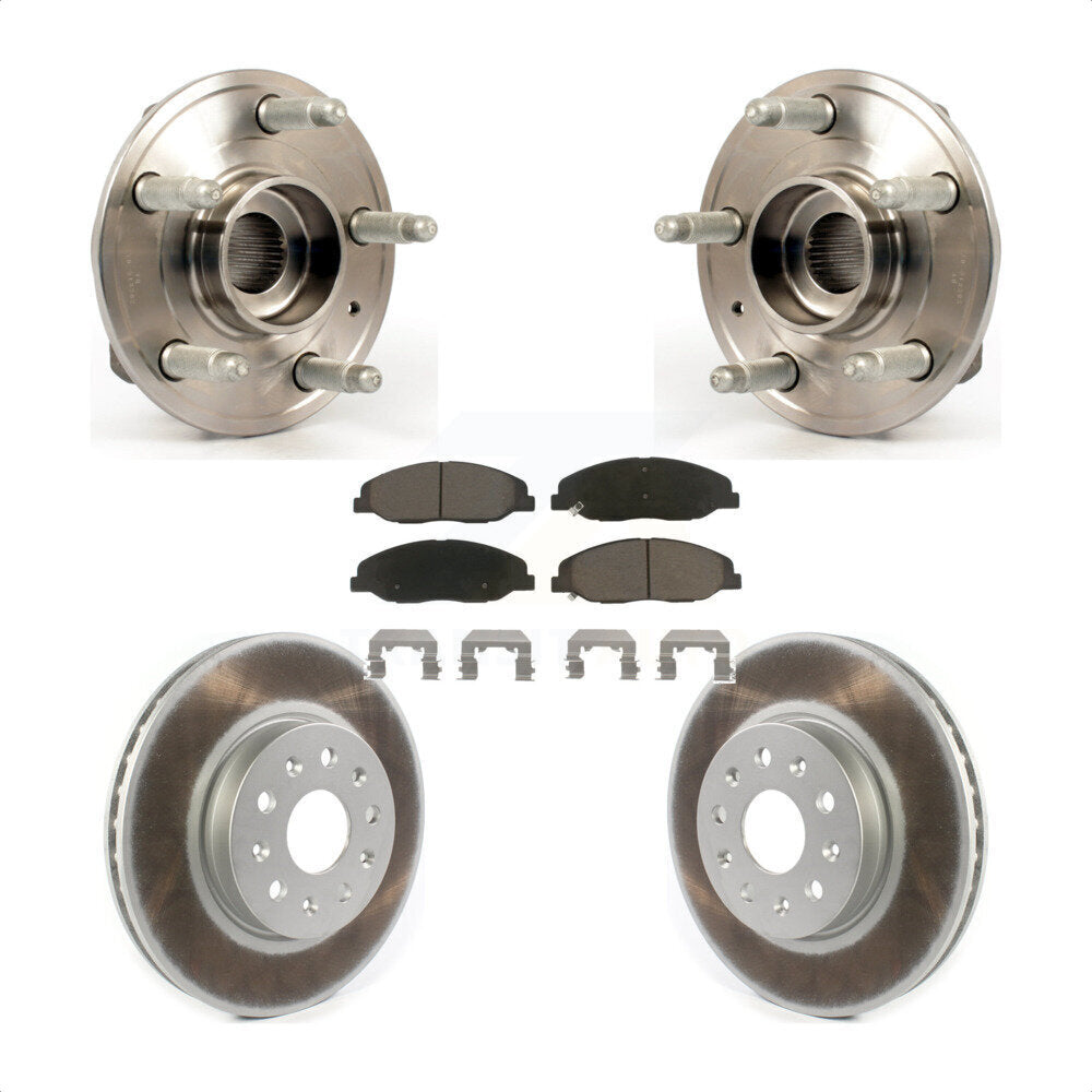 Hub Bearing Assembly Coated Disc Brake Rotor And Pads Front Kit For Cadillac CTS