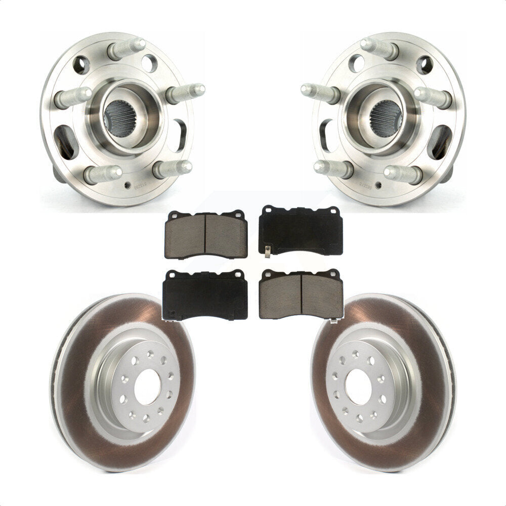Hub Bearing Assembly Coated Disc Brake Rotor And Pads Front Kit For Cadillac CTS