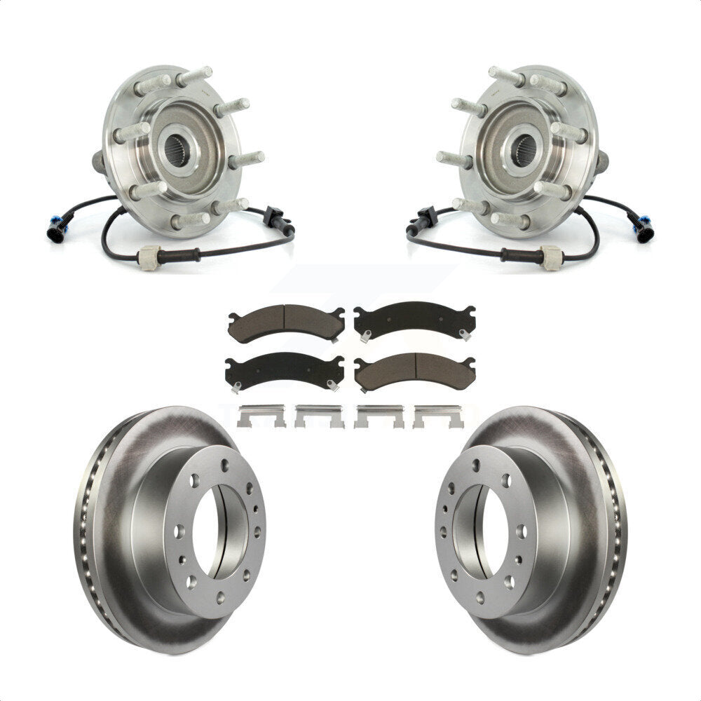 Hub Bearing Coat Brake Rotor Pad Front Kit For Chevrolet GMC Sierra 3500 Classic