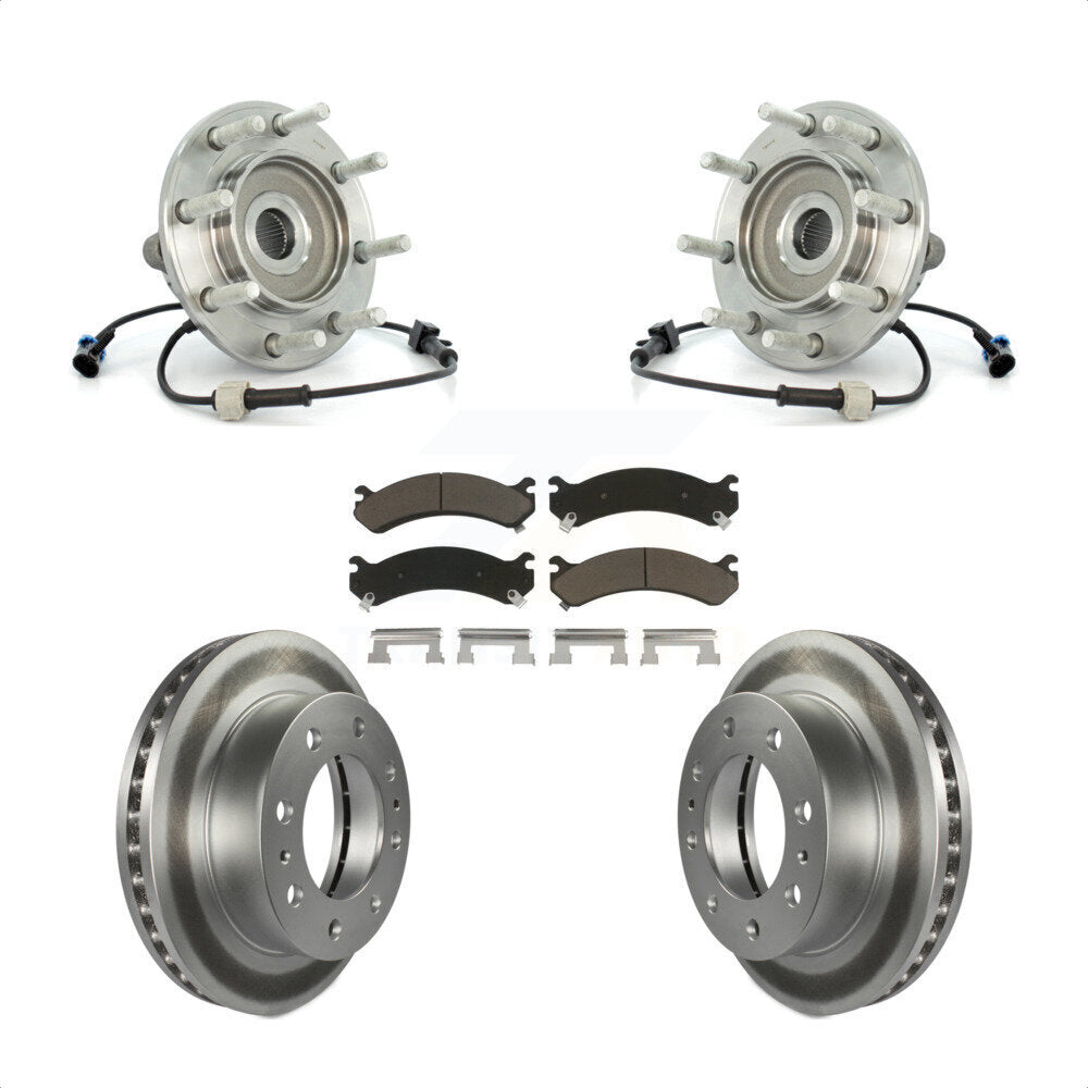 Hub Bearing Coat Brake Rotor Pad Front Kit For Chevrolet GMC Sierra 3500 Classic