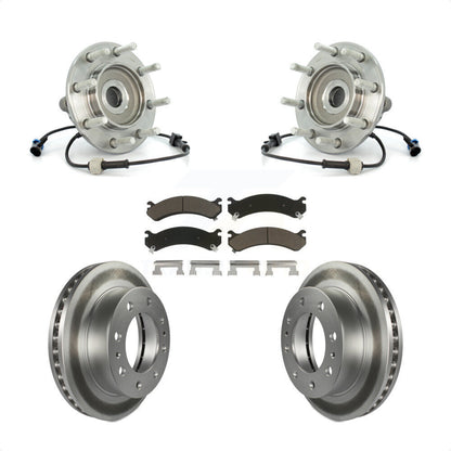 Hub Bearing Coat Brake Rotor Pad Front Kit For Chevrolet GMC Sierra 3500 Classic