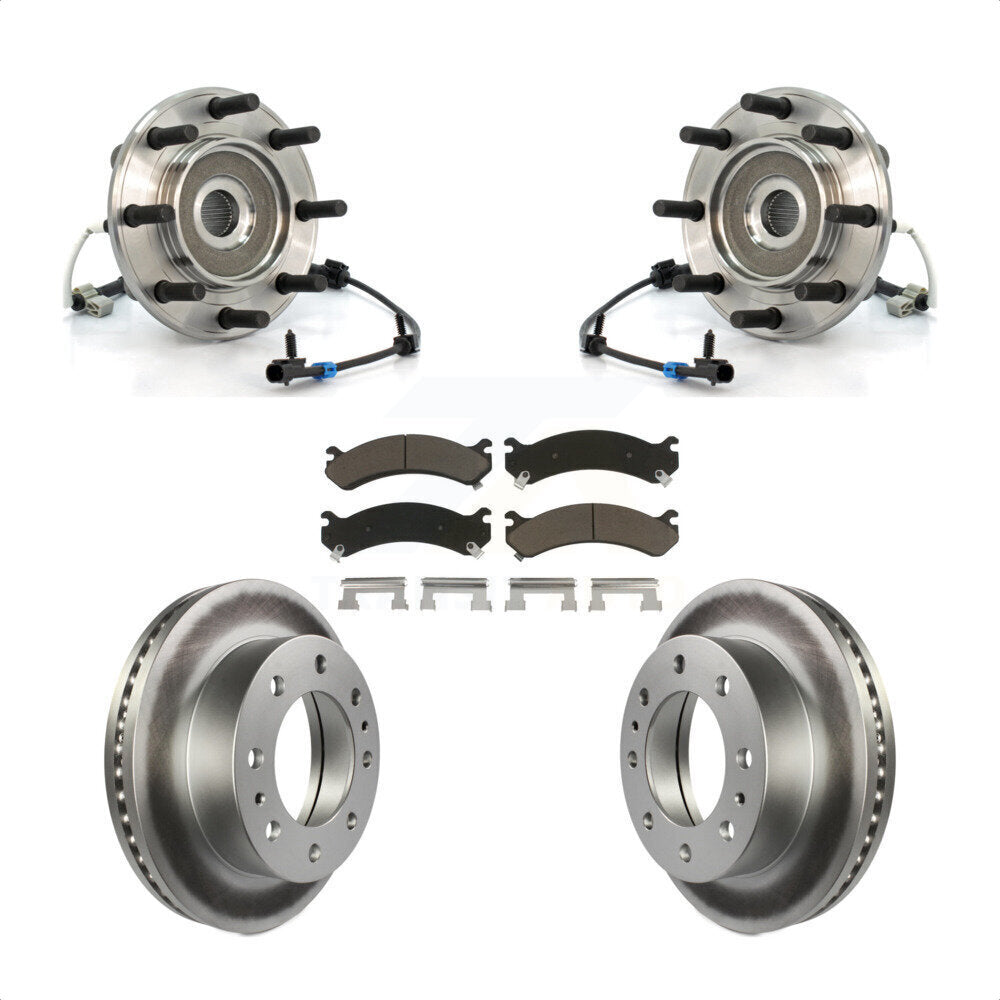 Hub Bearing Coat Brake Rotor Pad Front Kit For GMC Sierra 3500 Chevrolet Classic