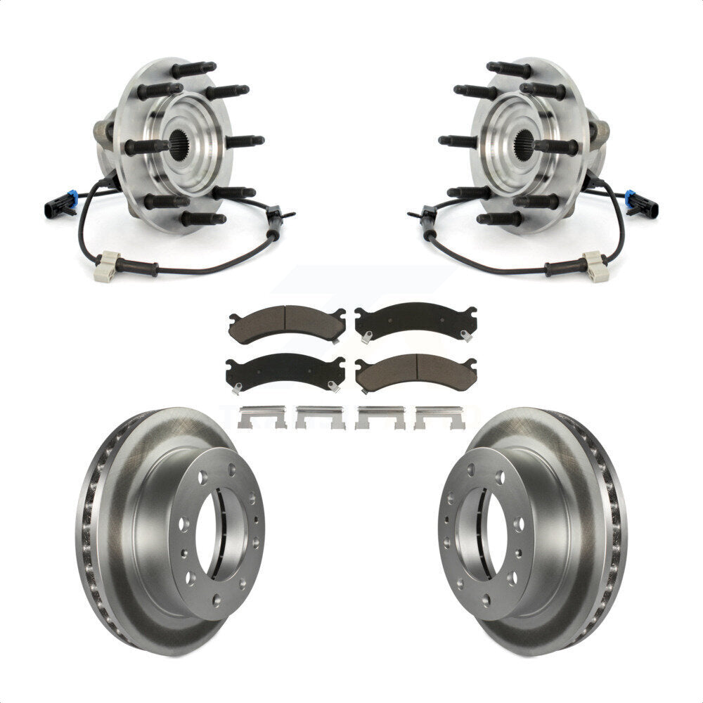 Hub Bearing Coat Brake Rotor Pad Front Kit For GMC Chevrolet Sierra 2500 HD 1500