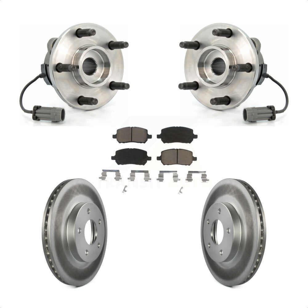 Hub Bearing Coated Brake Rotor And Pad Front Kit For Chevrolet Cobalt Pontiac G5