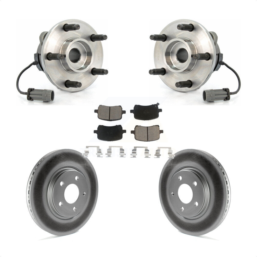 Hub Bearing Coated Brake Rotor And Pad Front Kit For Chevrolet Cobalt Saturn Ion