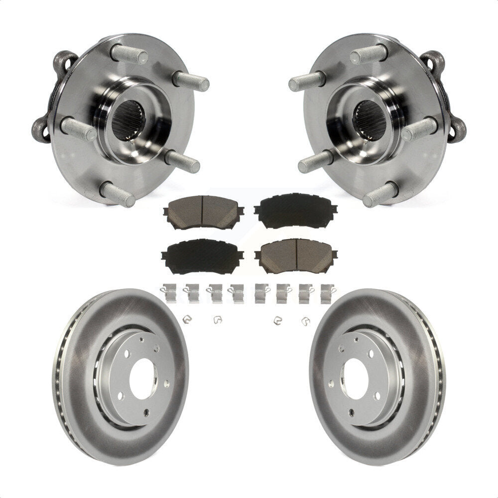 Hub Bearing Coat Brake Rotor Pad Front Kit For 19-21 Mazda 6 Naturally Aspirated