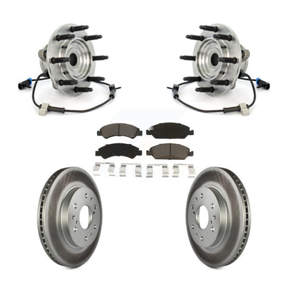 Hub Bearing Coated Brake Rotor & Pads Front Kit For Chevrolet GMC Silverado 1500