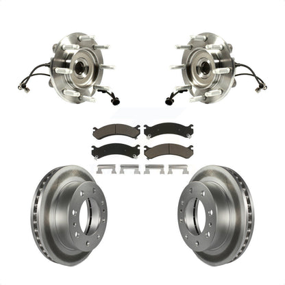 Hub Bearing Coat Brake Rotor Pad Front Kit For GMC Chevrolet Sierra 2500 HD 1500