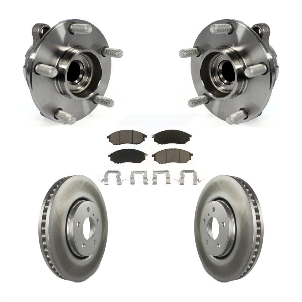 Hub Bearing Assembly Coated Brake Rotor Pad Front Kit For INFINITI FX35 FX37 RWD