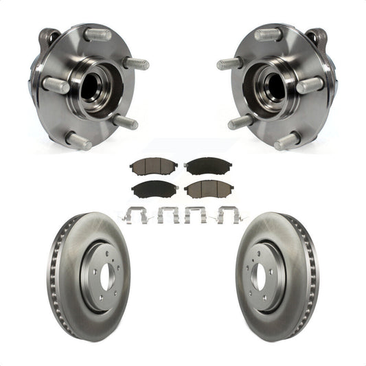 Hub Bearing Assembly Coated Brake Rotor Pad Front Kit For INFINITI FX35 FX37 RWD
