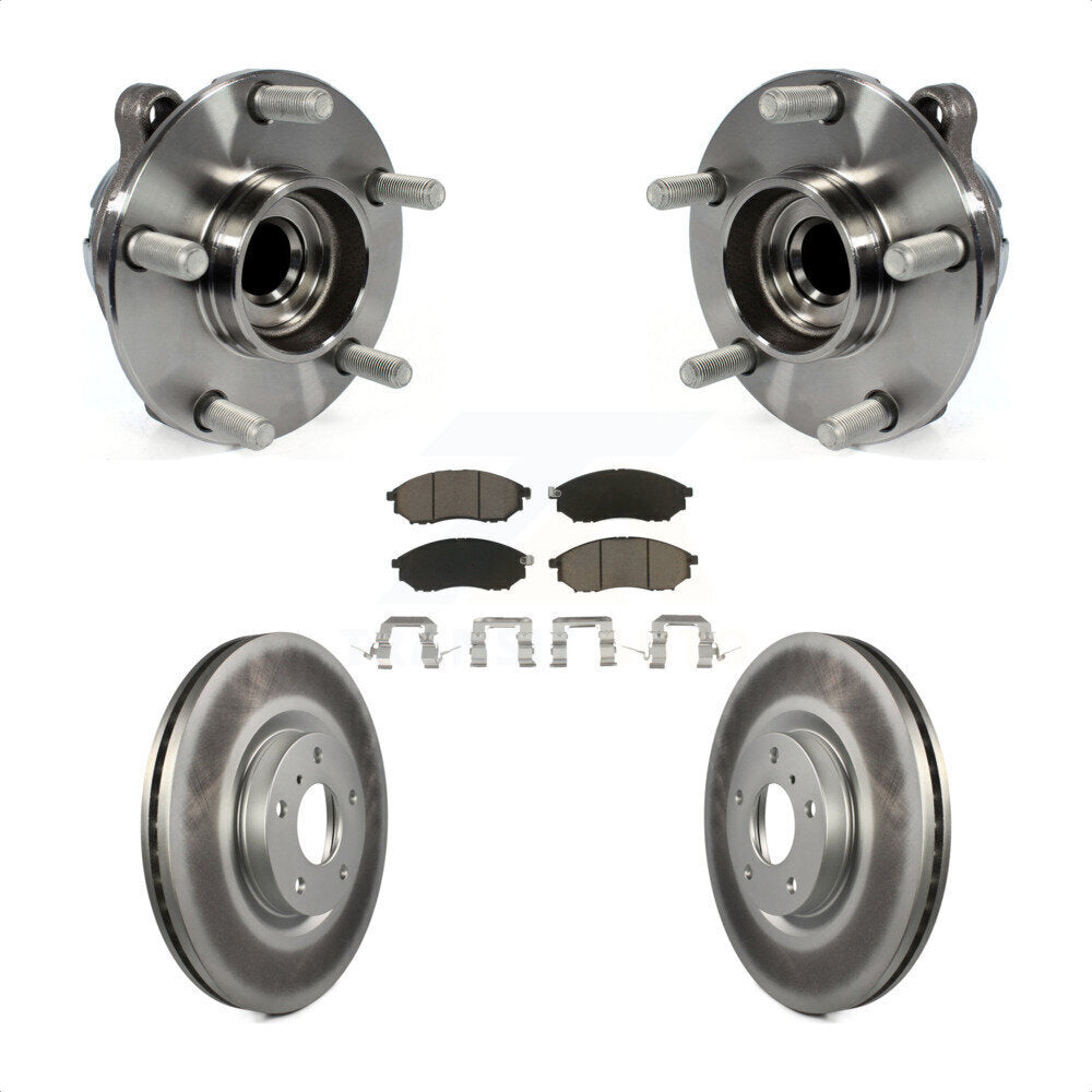 Hub Bearing Coat Brake Rotor Pad Front Kit For INFINITI EX35 Nissan 370Z G35 M35