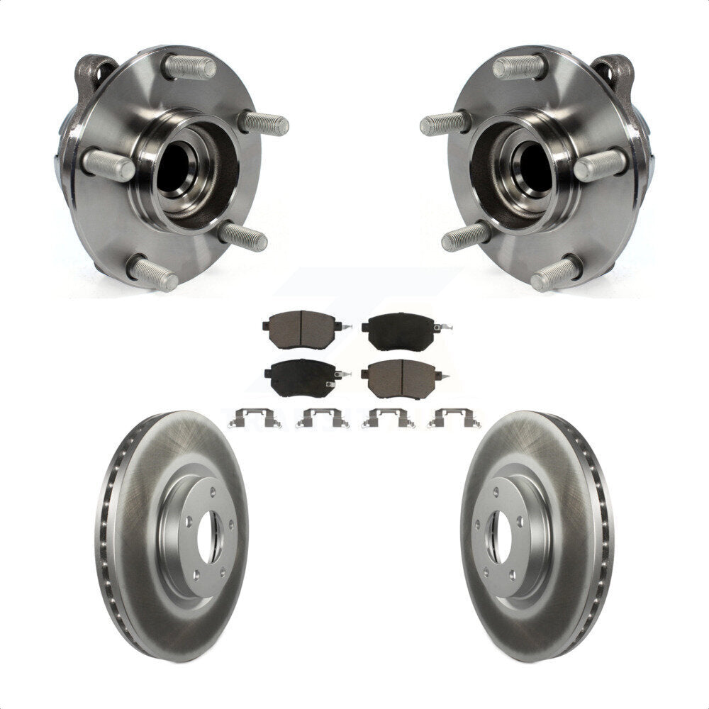 Hub Bearing Assembly Coated Disc Brake Rotor Pad Front Kit For INFINITI FX35 RWD