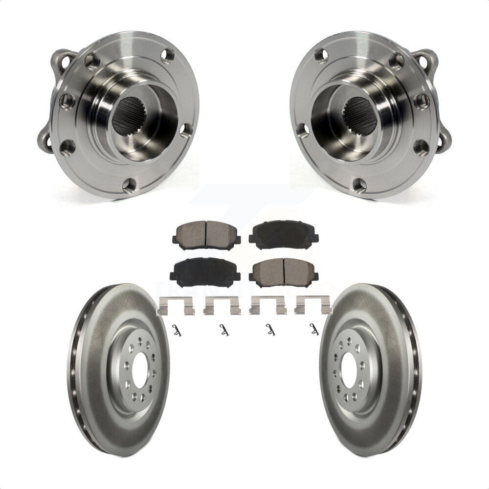 Hub Bearing Assembly Coated Disc Brake Rotor And Pads Front Kit For Chrysler 200