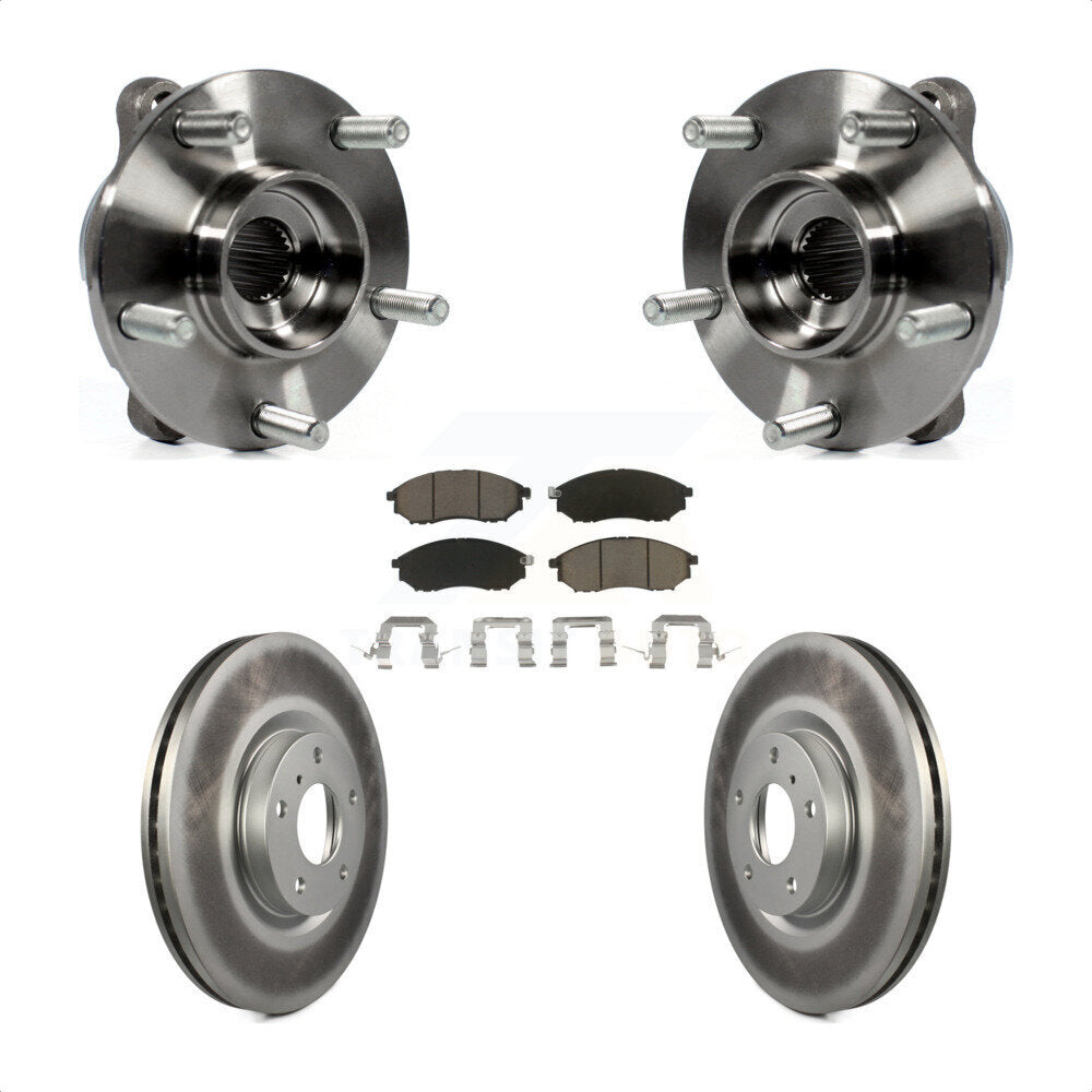 Hub Bearing Coated Brake Rotor Pad Front Kit For INFINITI G37 EX35 G35 QX50 QX70
