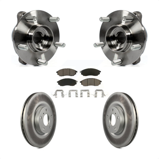 Hub Bearing Coated Brake Rotor Pad Front Kit For INFINITI G37 EX35 G35 QX50 QX70