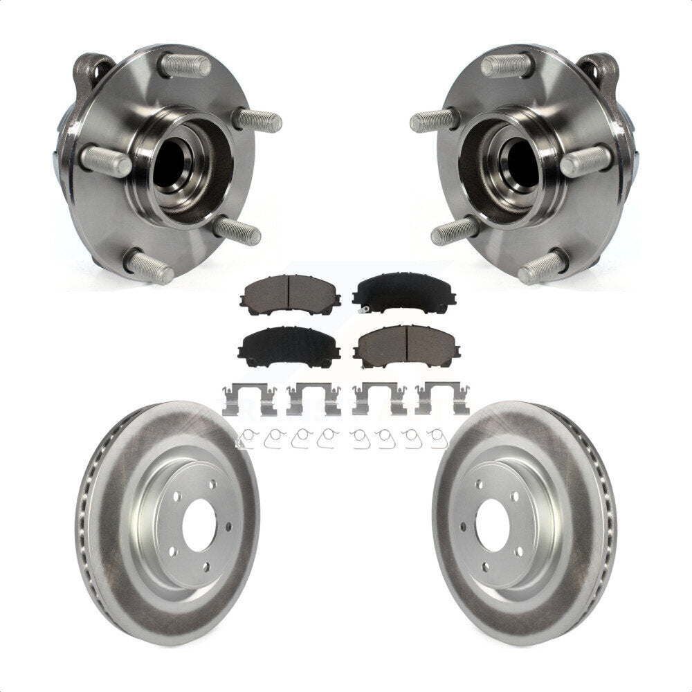 Hub Bearing Coated Disc Brake Rotor Pads Front Kit For INFINITI Q50 QX50 Q60 RWD