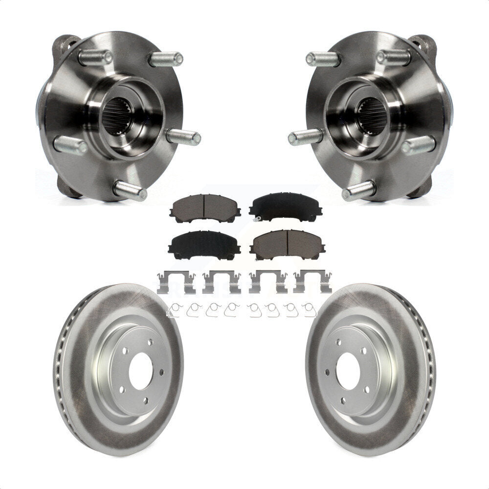 Hub Bearing Coated Disc Brake Rotor Pads Front Kit For INFINITI Q50 QX50 Q60 AWD