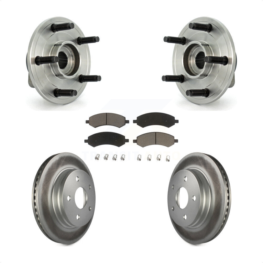 Hub Bearing Coat Brake Rotor Pads Front Kit For Dodge Ram 1500 With 5 Lug Wheels