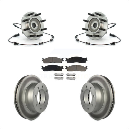 Hub Bearing Assembly Coat Brake Rotor Pad Front Kit For Dodge Ram 1500 3500 2500