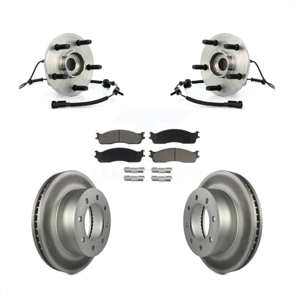 Hub Bearing Coat Brake Rotor Pads Front Kit For Dodge Ram 1500 With 5 Lug Wheels