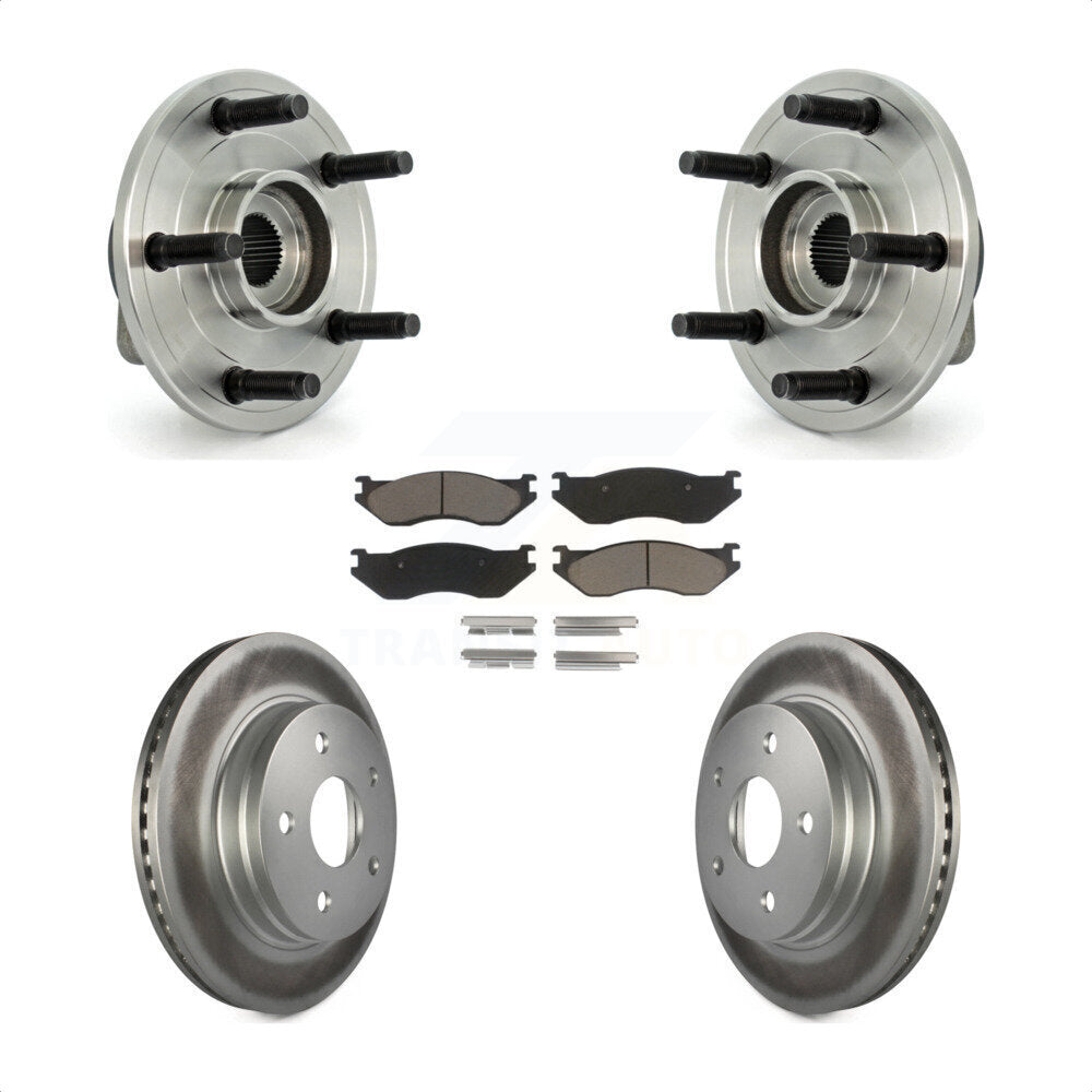 Hub Bearing Coat Brake Rotor Pads Front Kit For Dodge Ram 1500 With 5 Lug Wheels