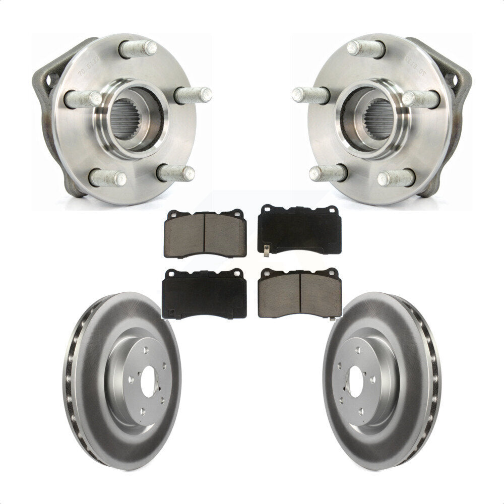 Hub Bearing Coated Brake Rotor & Pads Front Kit For 2014 Subaru WRX Limited Base