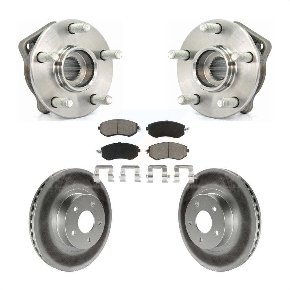 Hub Bearing Assembly Coated Disc Brake Rotor & Pads Front Kit For Subaru Impreza