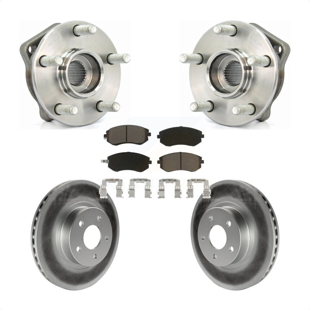 Hub Bearing Assembly Coated Brake Rotor Pads Front Kit For Subaru Impreza Legacy