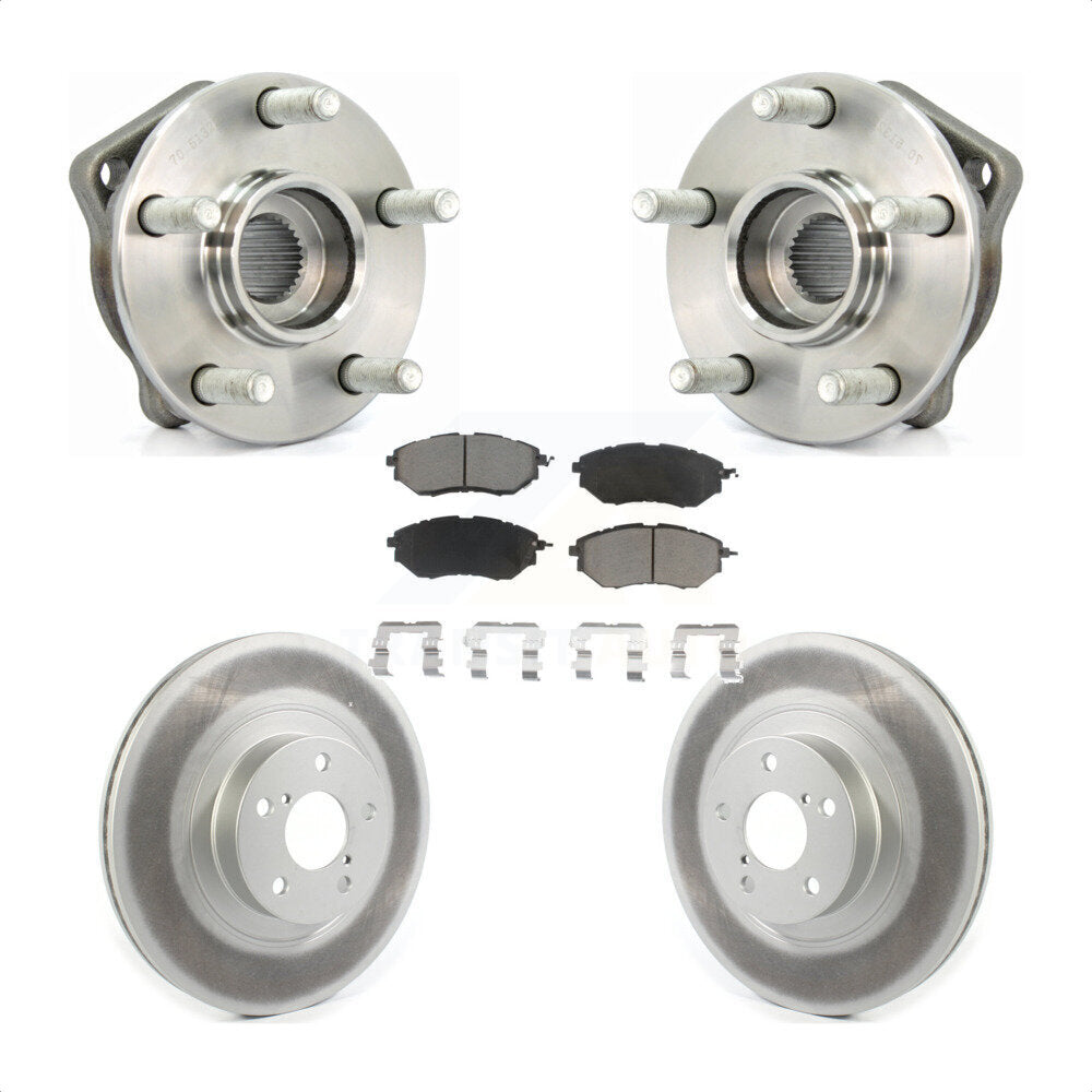 Hub Bearing Coat Brake Rotor Pads Front Kit For 09 Subaru Legacy 3.0 R with 3.0L