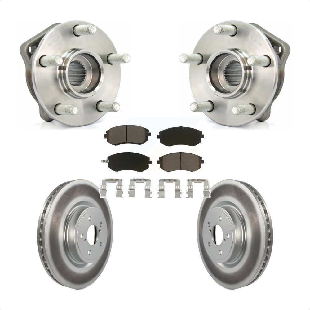 Hub Bearing Assembly Coated Disc Brake Rotor And Pad Front Kit For Subaru Legacy