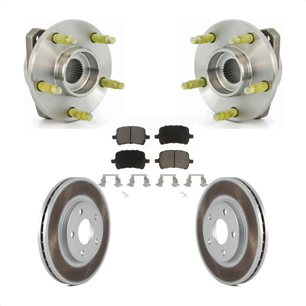 Hub Bearing Coated Brake Rotor And Pad Front Kit For Chevrolet Malibu Pontiac G6