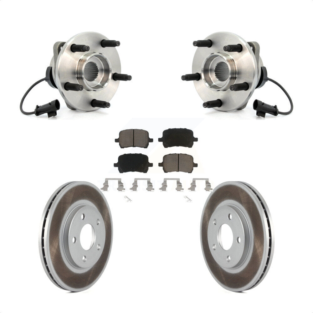 Hub Bearing Coated Brake Rotor And Pad Front Kit For Chevrolet Malibu Pontiac G6