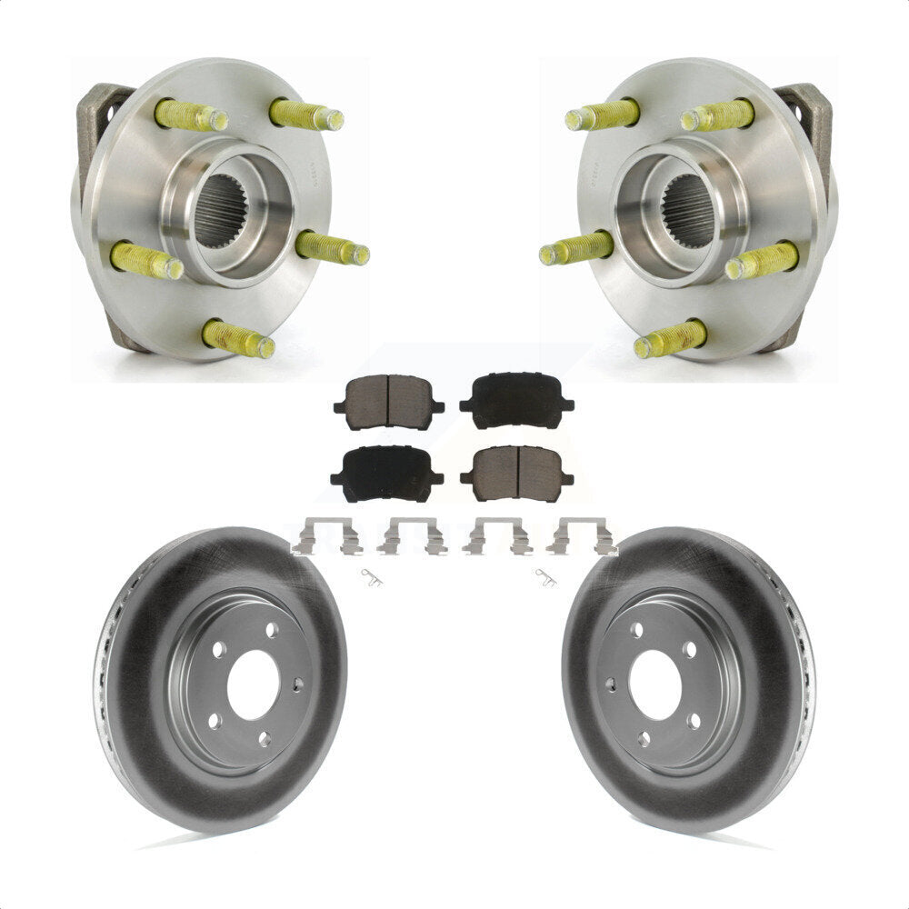 Hub Bearing Coated Brake Rotor & Pads Front Kit For 2006-2007 Pontiac G6 Non-ABS