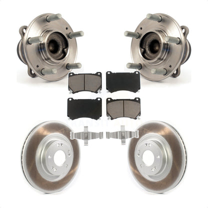 Hub Bearing Assembly Coated Disc Brake Rotor & Pad Front Kit For Hyundai Genesis