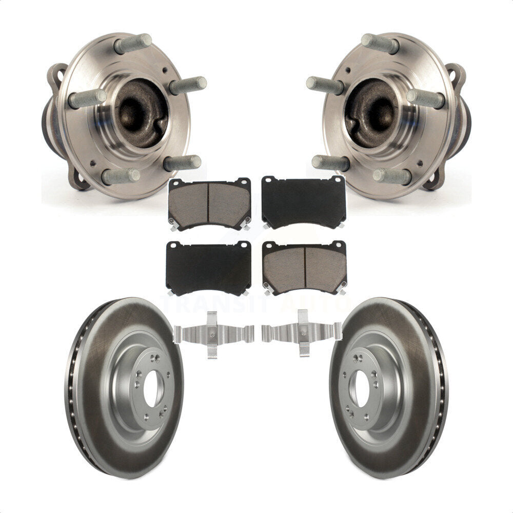 Hub Bearing Assembly Coated Brake Rotor Pads Front Kit For Hyundai Genesis Equus