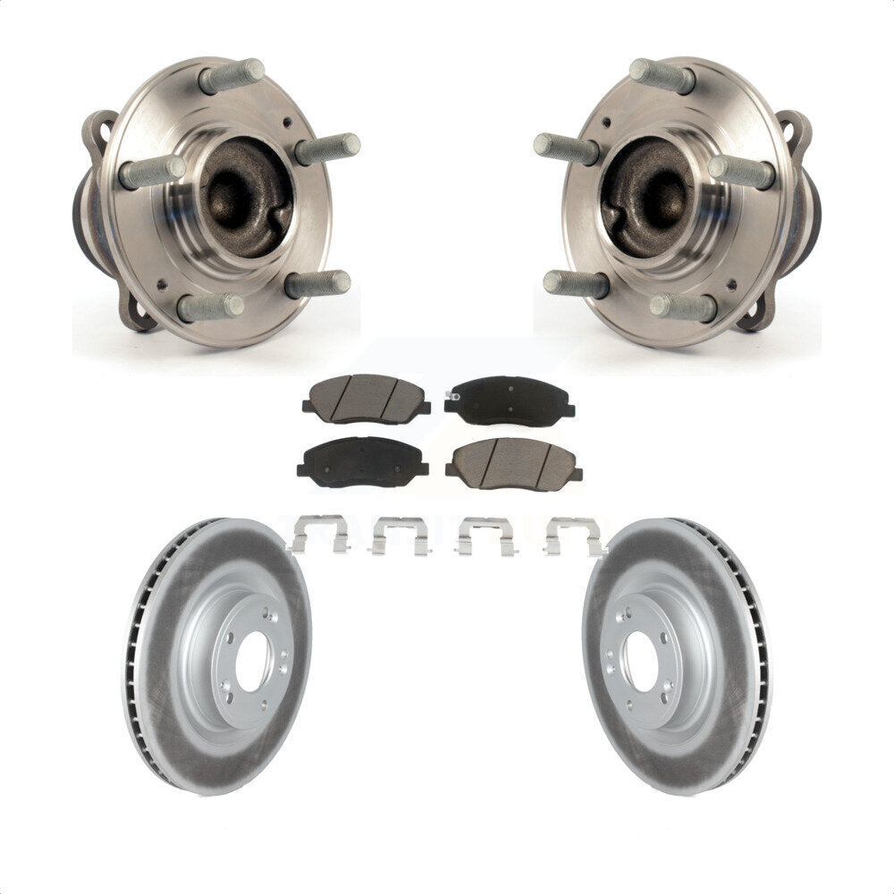 Hub Bearing Coated Brake Rotor Pads Front Kit For 2009-2011 Hyundai Genesis 3.8L