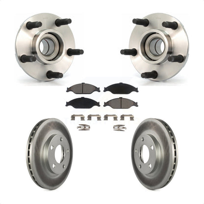 Hub Bearing Assembly Coated Disc Brake Rotor And Pads Front Kit For Ford Mustang