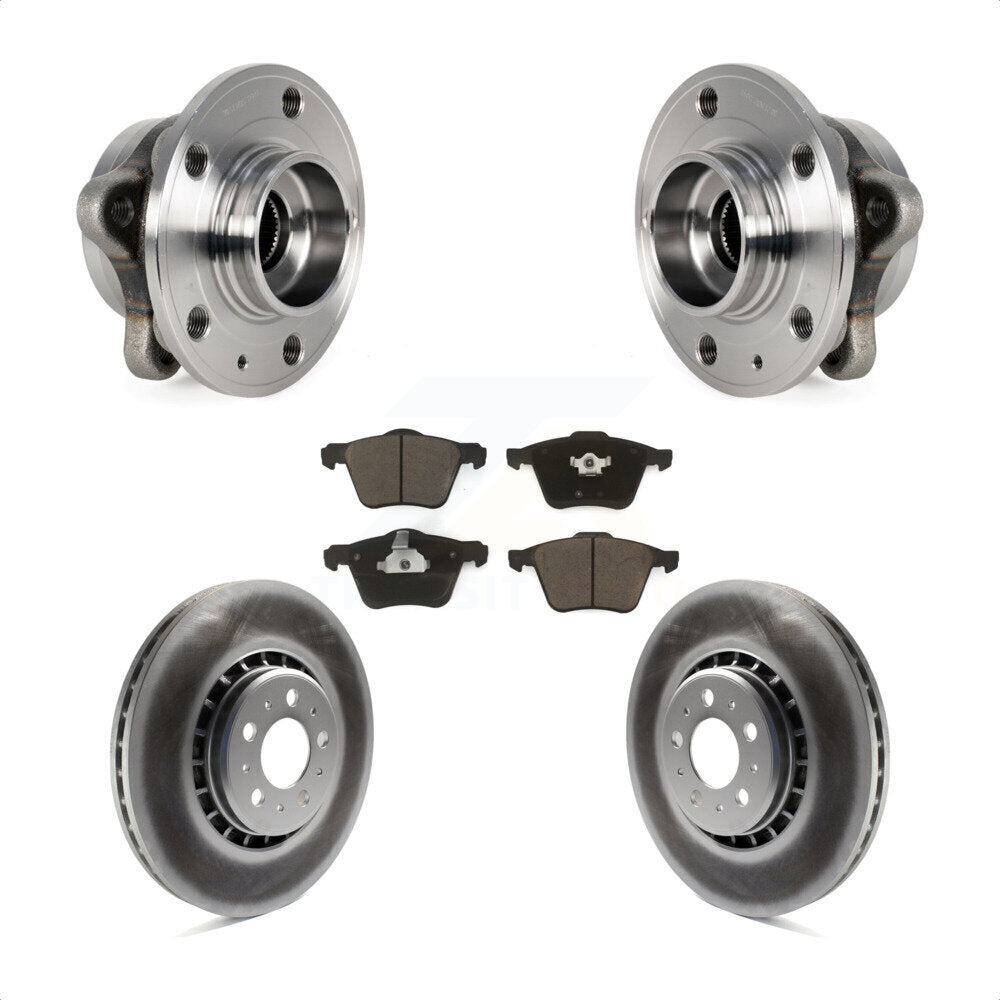 Hub Bearing Assembly Coated Disc Brake Rotors And Pads Front Kit For Volvo XC90
