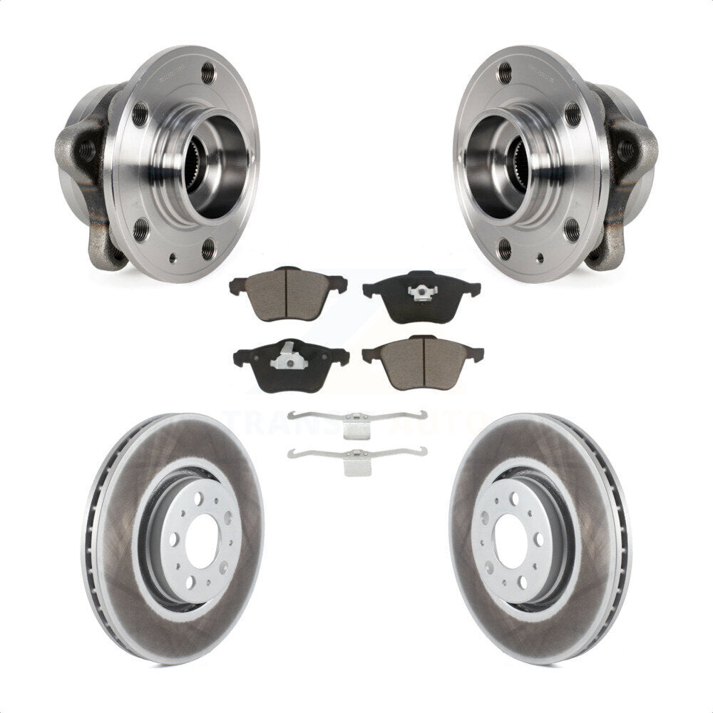Hub Bearing Assembly Coated Disc Brake Rotors And Pads Front Kit For Volvo XC90