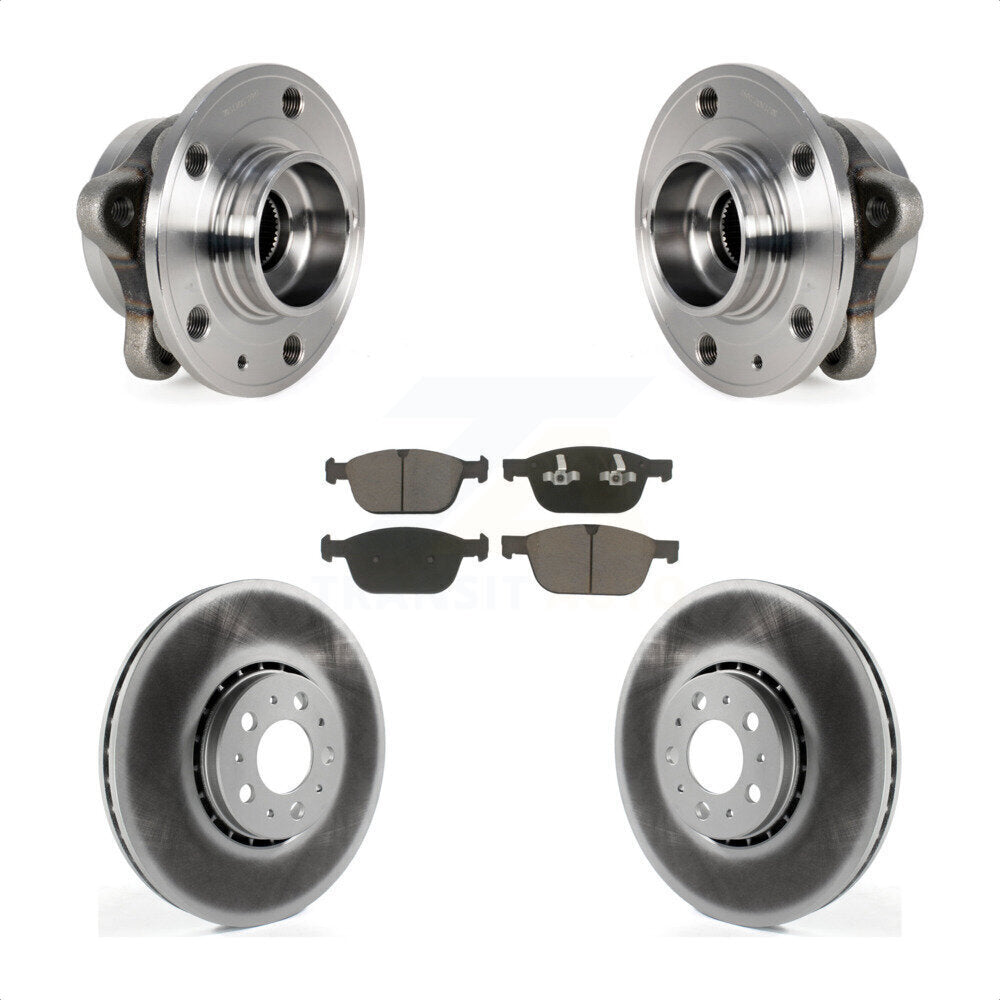 Hub Bearing Assembly Coated Disc Brake Rotors And Pads Front Kit For Volvo XC90