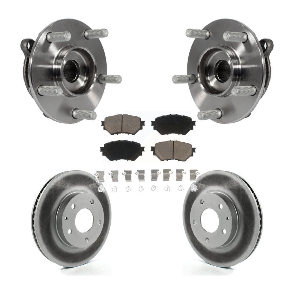 Hub Bearing Assembly Coated Disc Brake Rotor And Pad Front Kit For Mazda 3 Sport