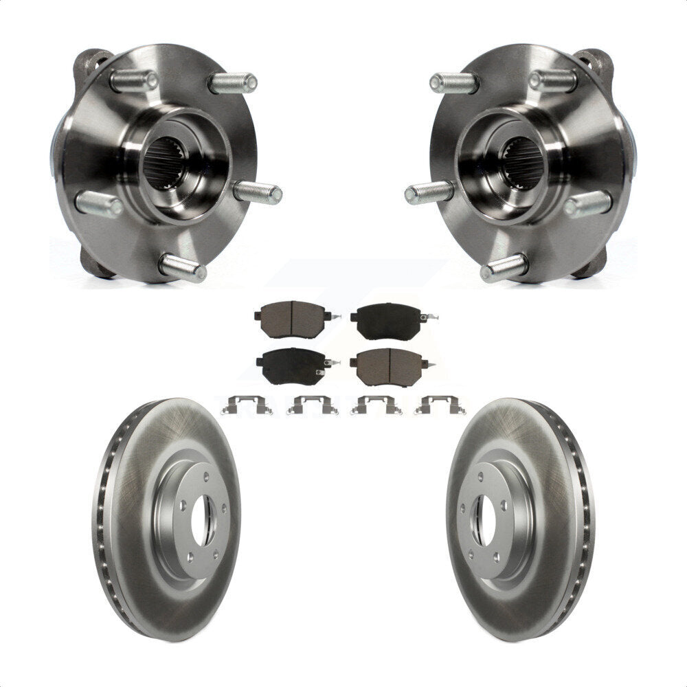 Hub Bearing Assembly Coated Brake Rotor And Pad Front Kit For INFINITI FX35 FX45