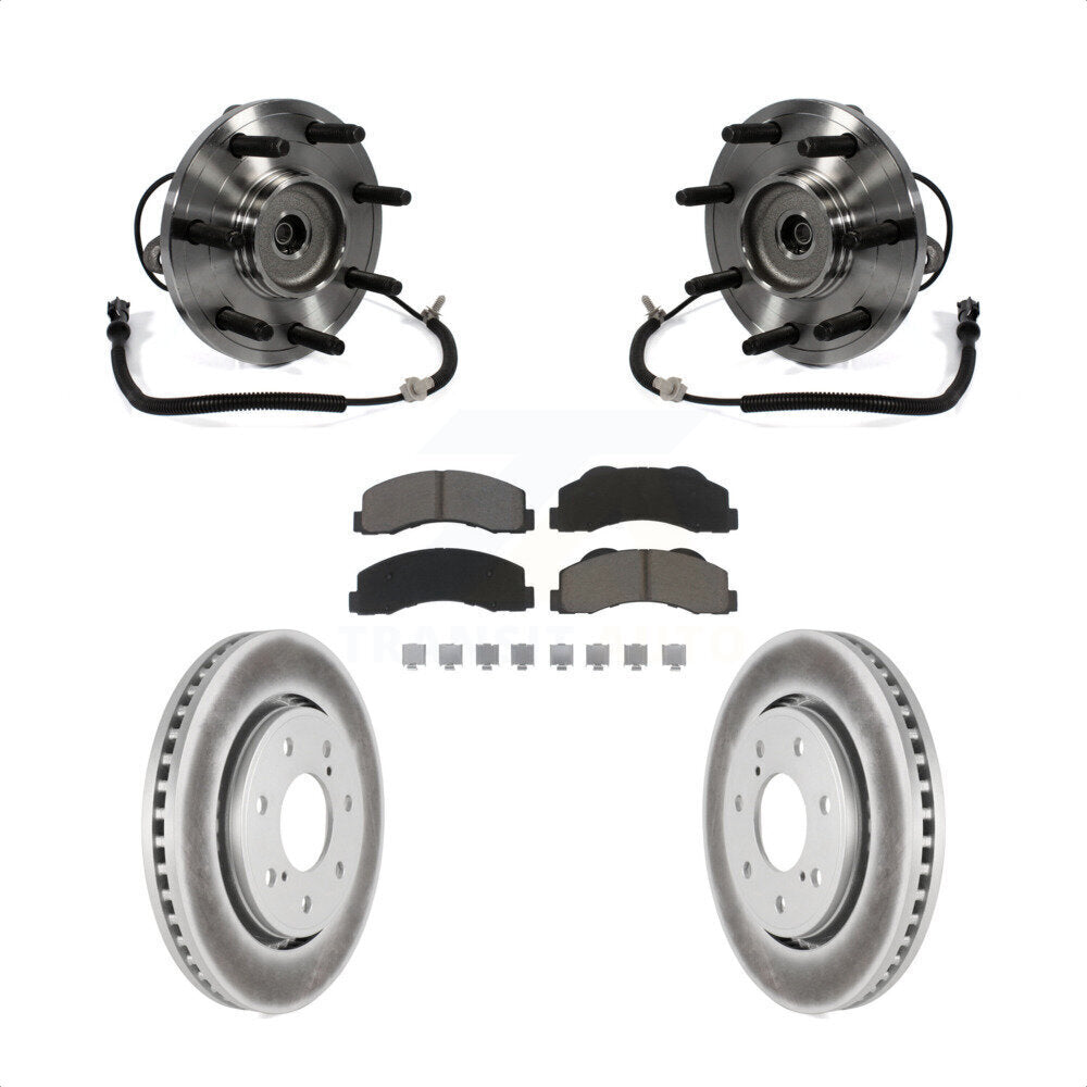 Hub Bearing Assembly Coated Disc Brake Rotors And Pads Front Kit For Ford F-150