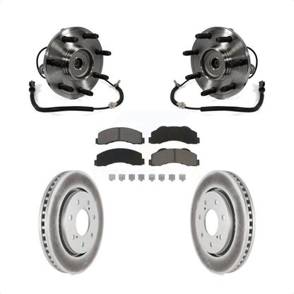 Hub Bearing Assembly Coated Disc Brake Rotors And Pads Front Kit For Ford F-150