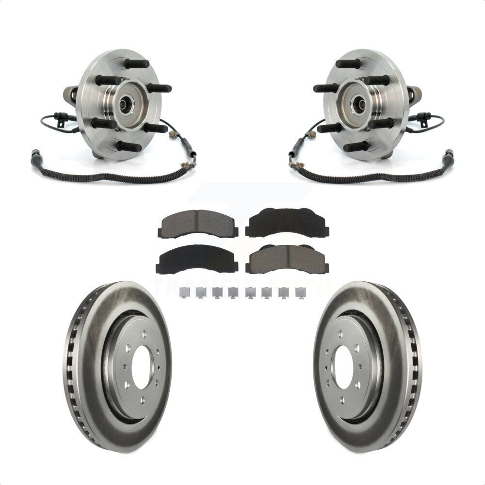 Hub Bearing Assembly Coated Disc Brake Rotors And Pads Front Kit For Ford F-150