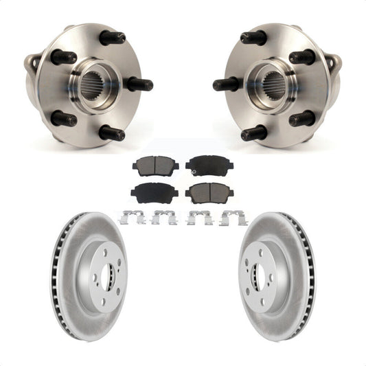 Hub Bearing Assembly Coated Brake Rotor Pad Front Kit For 2004-2009 Toyota Prius